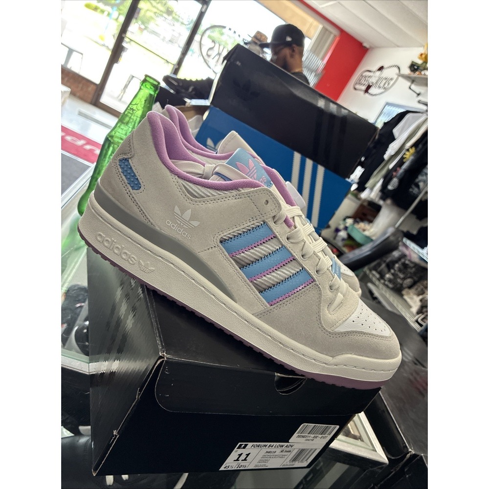 Adidas Forum 84 Low ADV Men's Size 11 Skate Shoe Gray Blue Purple JH8119 Suede